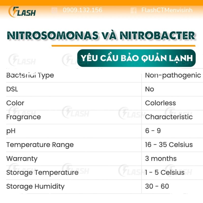 sản phẩm chứa vi khuẩn nitrat hóa Nitrosomonas và Nitrobacter