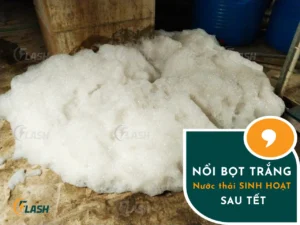 bọt nổi trong nước thải sinh hoạt